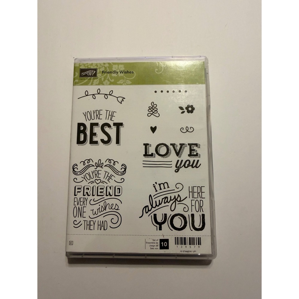 Stampin' Up! Friendly Wishes Mount Rubber Stamp Set Crafting Scrapbooking 139579